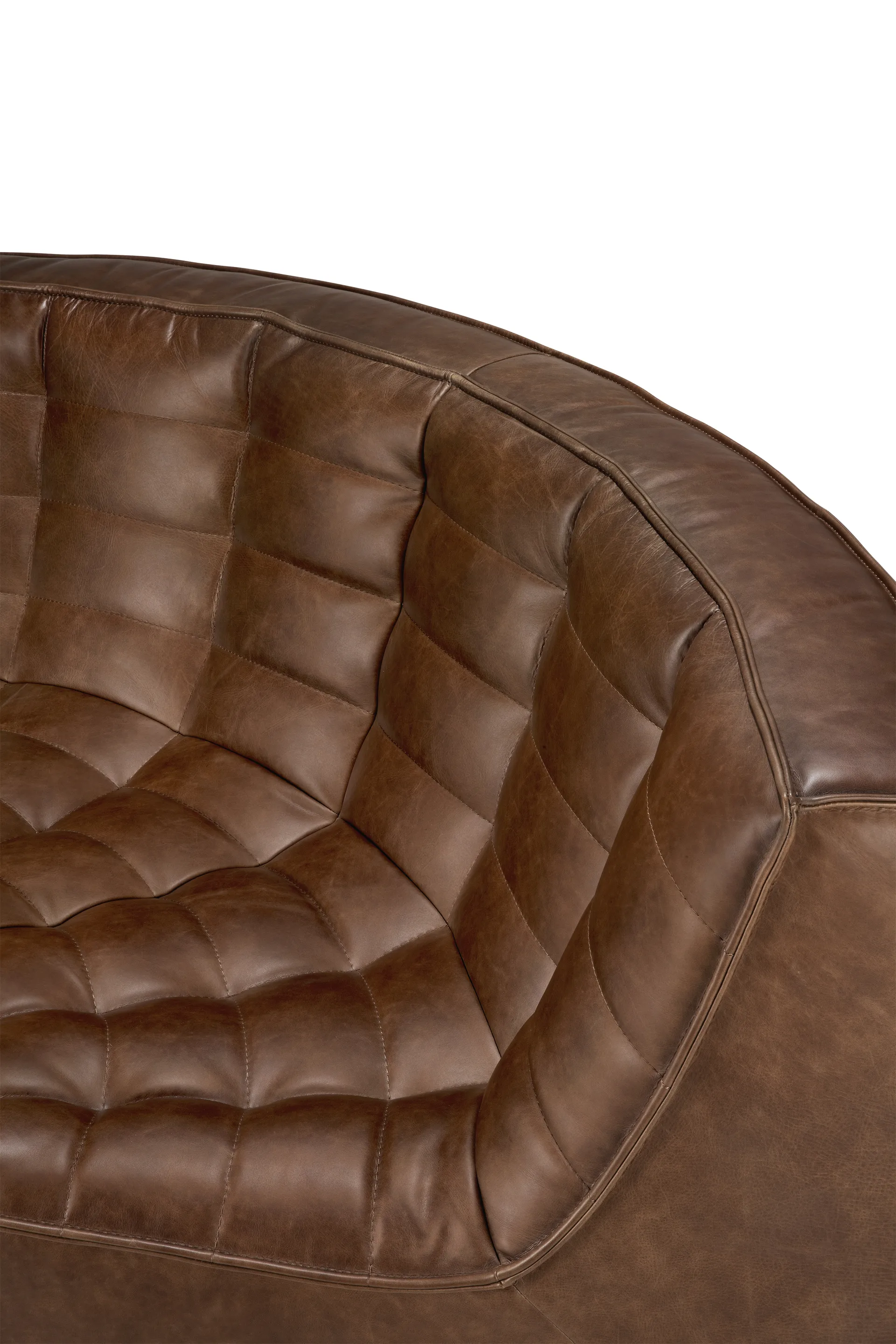 N701 hörnmodul rundad 90°, Läder Chestnut Ethnicraft
