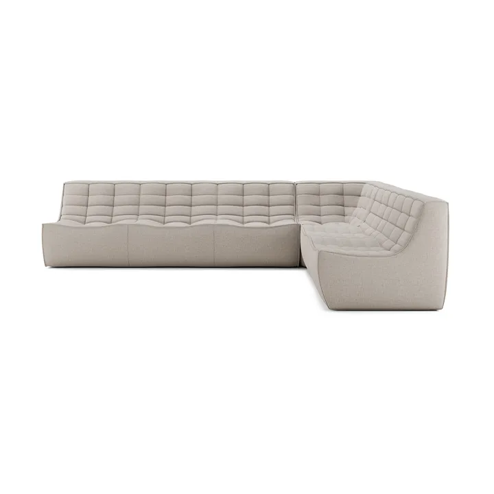 N701 modulhörnsoffa med rakt hörn, tyg Beige, 301x231 cm - Ethnicraft