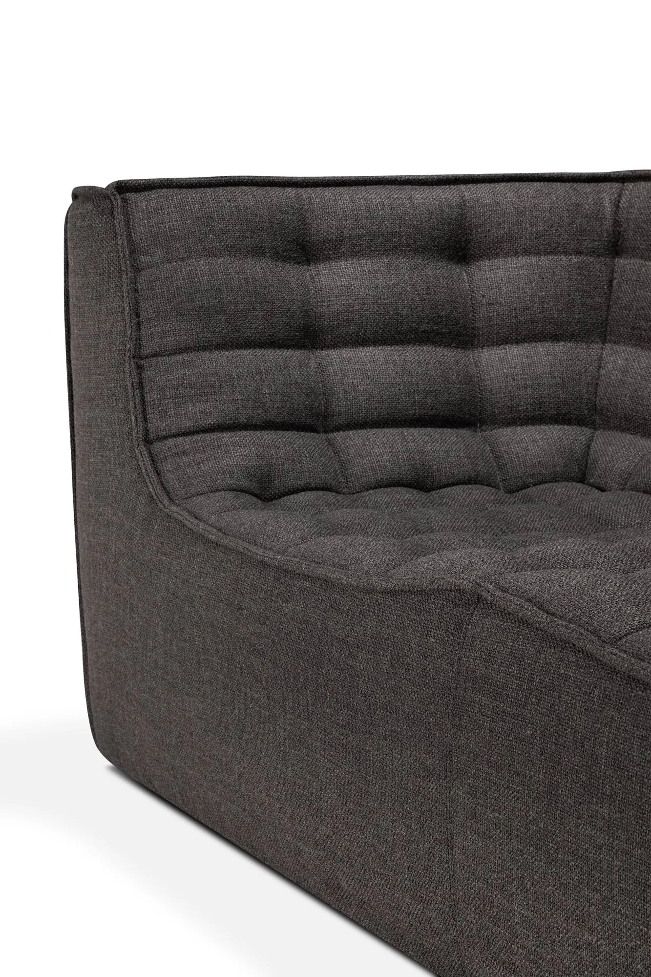 N701 soffa 2-sits, Dark grey, med armstöd Ethnicraft