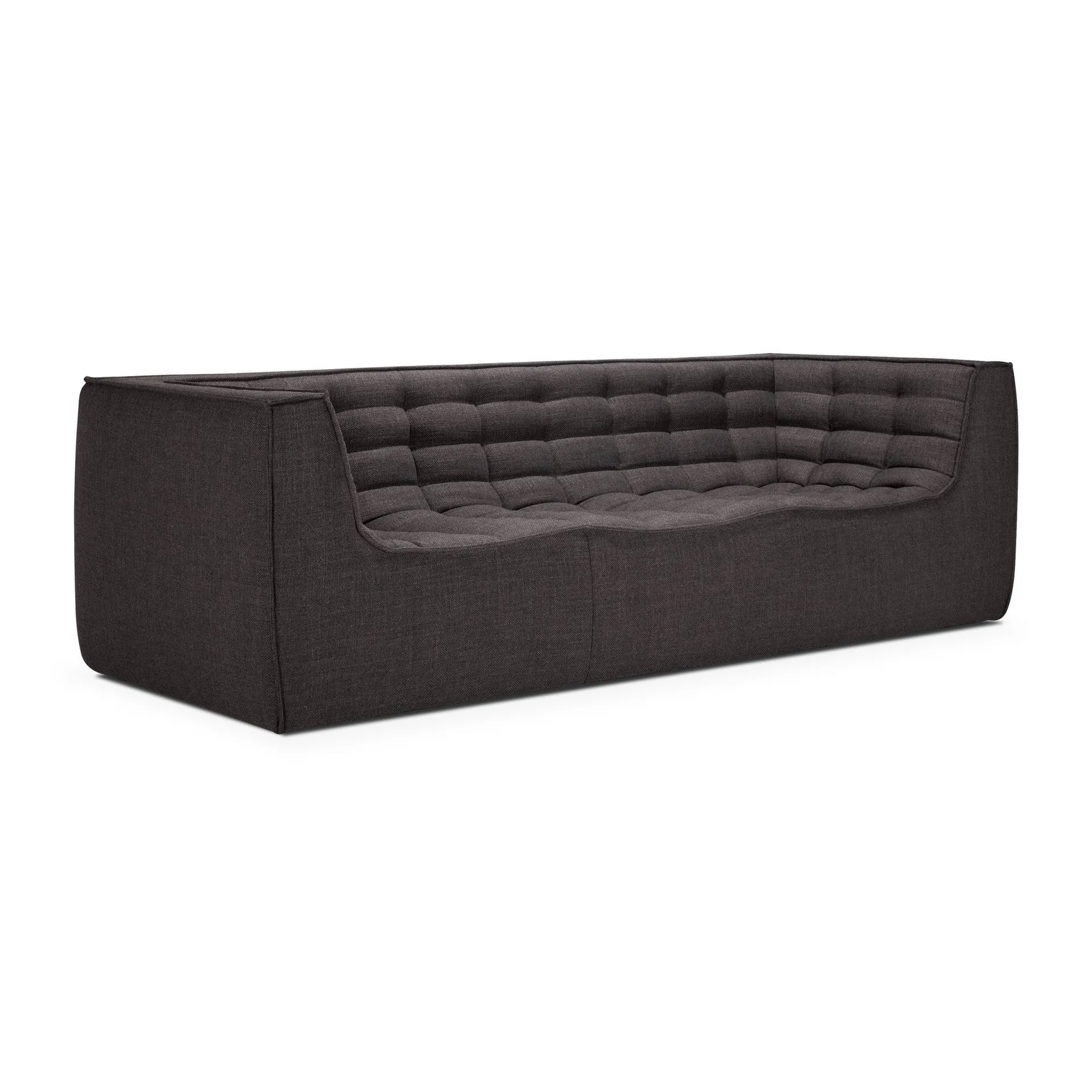 N701 soffa 3-sits, Dark grey, med armstöd Ethnicraft