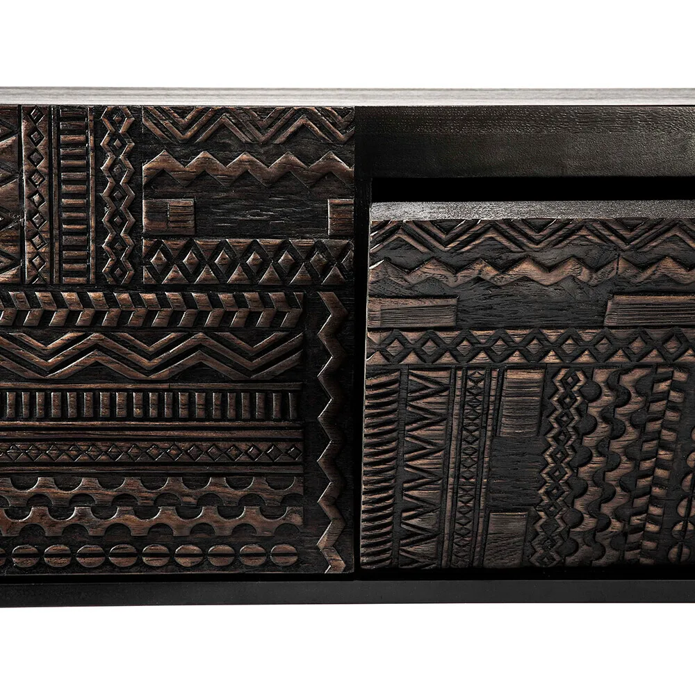 Tabwa mediabänk, Svart teak 51x240 cm Ethnicraft