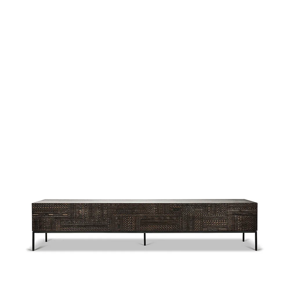 Tabwa mediabänk, Svart teak 51x240 cm Ethnicraft