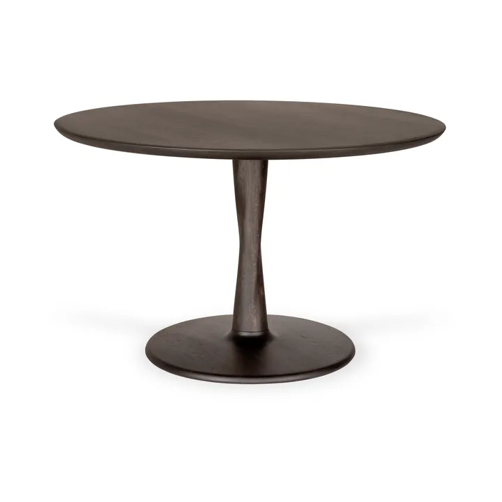 Torsion matbord - Brunlackerad ek, Ø127 cm - Ethnicraft