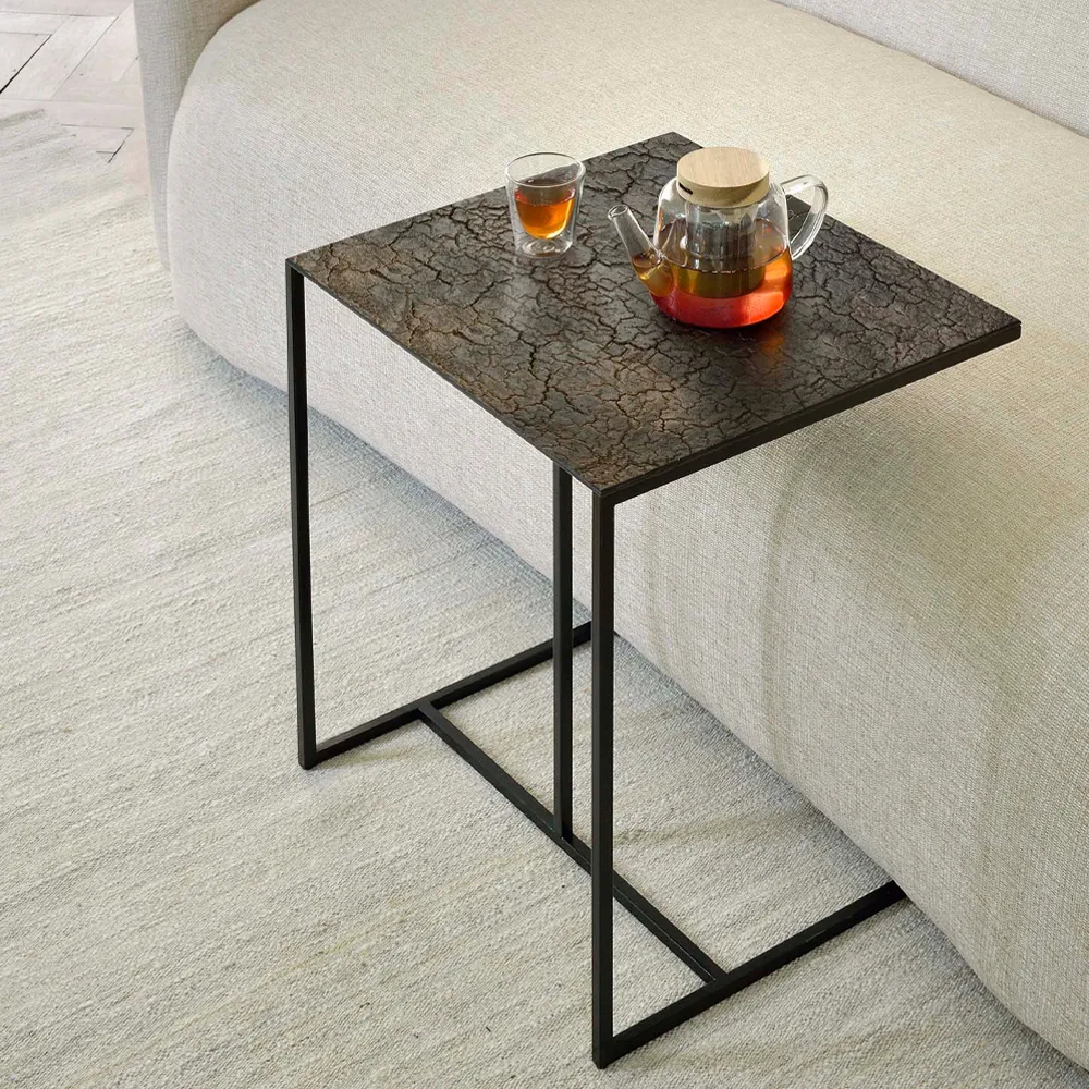 Triptic sidobord 51x45 cm, Whiskey-Black Ethnicraft