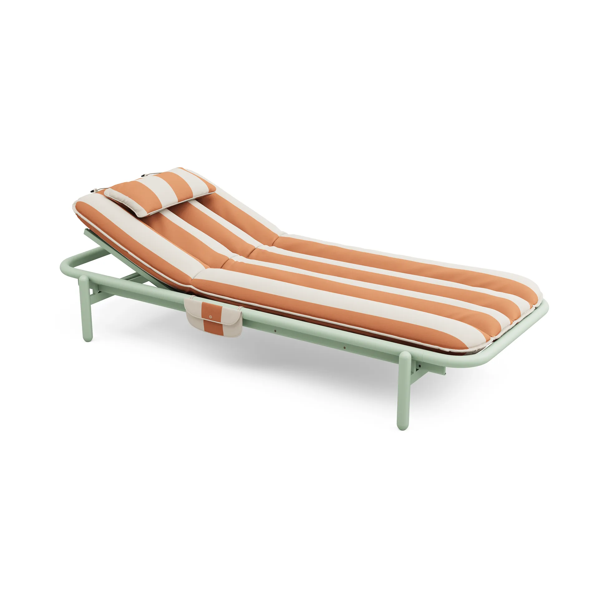 Sunbun dagbädd, Mist green-stripe orange, 212x97x39 cm Fatboy