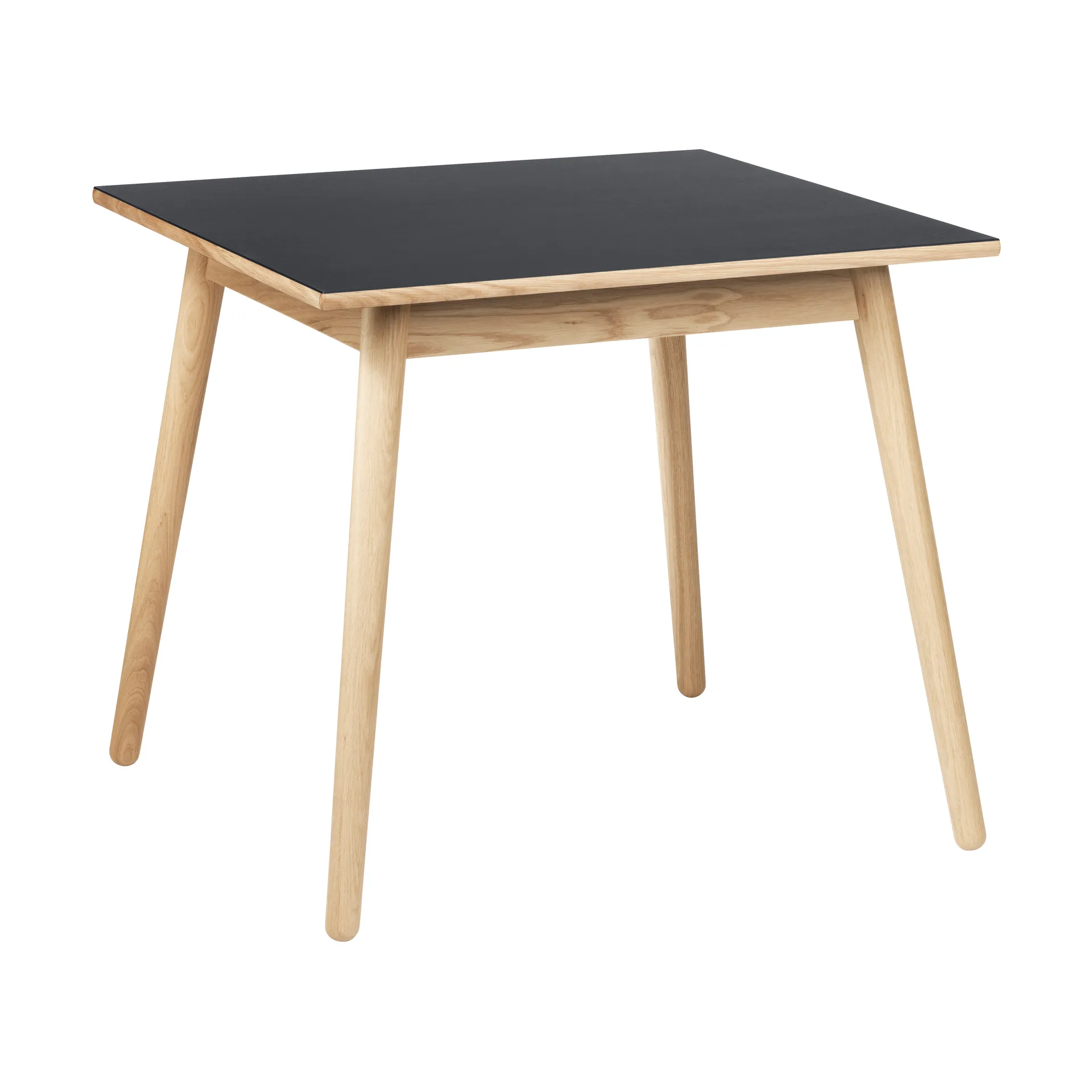 C35A matbord 82x82 cm, Black linoleum-oak nature waterbased laquer FDB Møbler