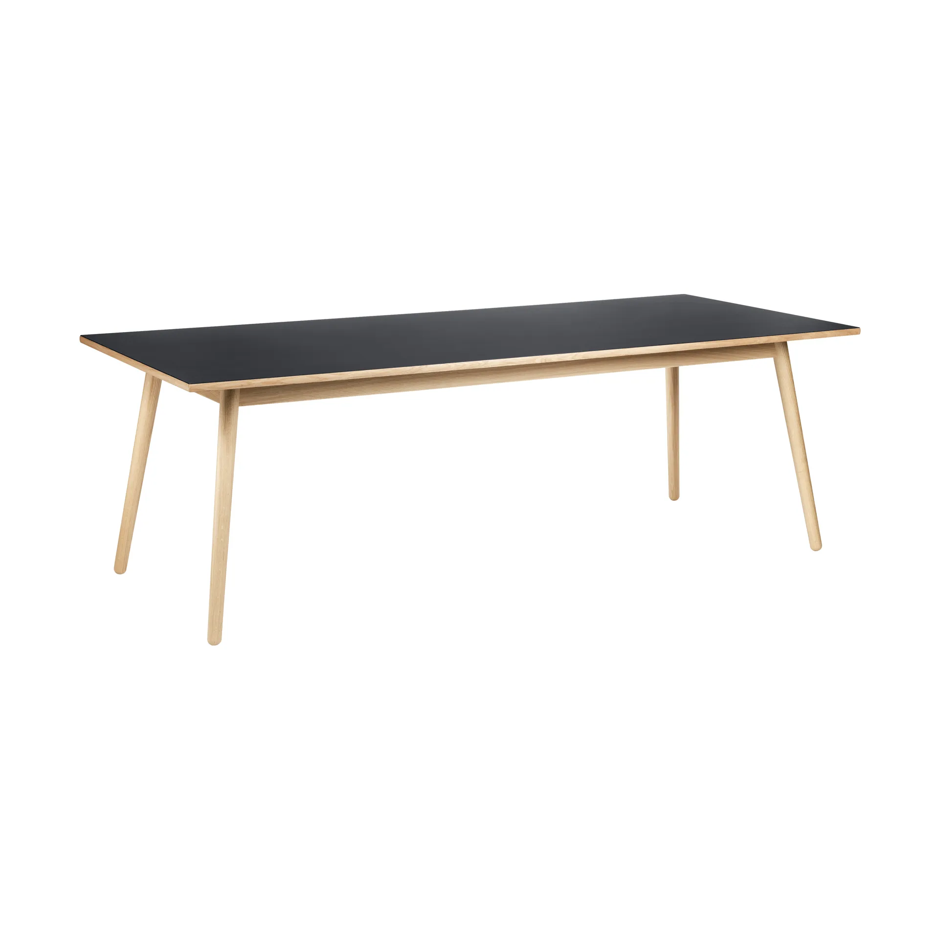 C35C matbord 95x220 cm, Black linoleum-oak nature waterbased laquer FDB Møbler