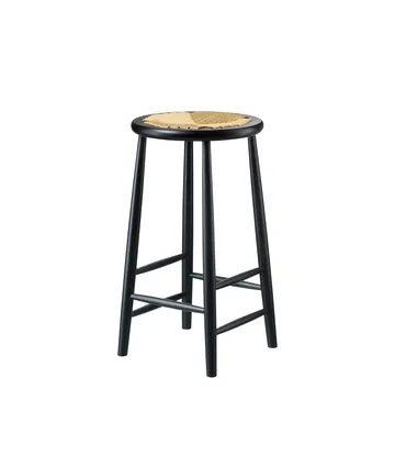 J165C Counter Round barpall - Oak black painted-nature - FDB Møbler