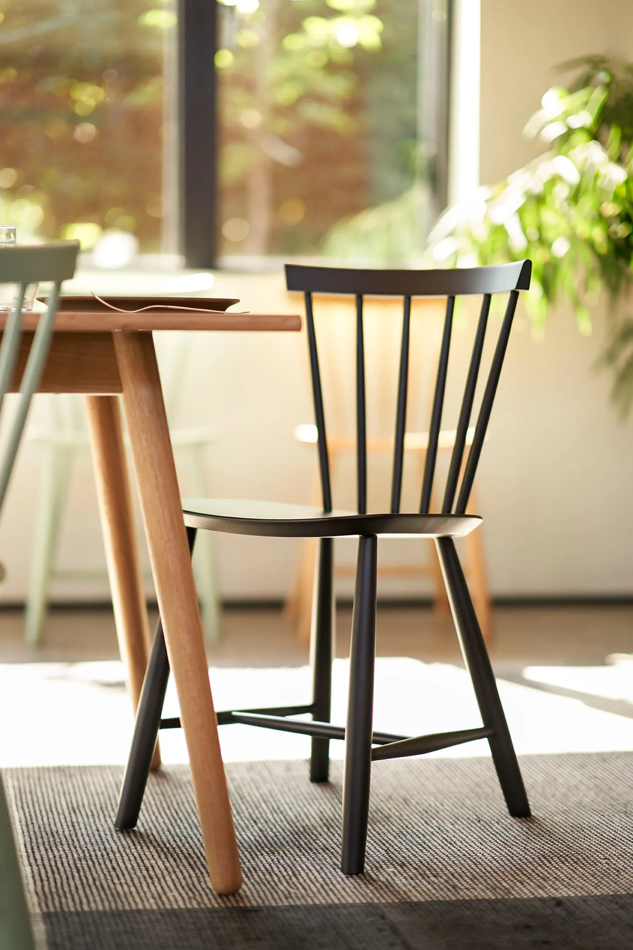 J46 stol, Beech nature lacquered, 2-pack FDB Møbler