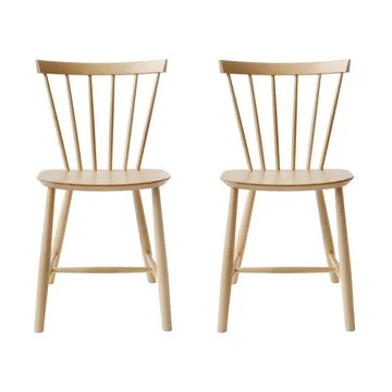 J46 stol, Beech nature lacquered, 2-pack - FDB Møbler
