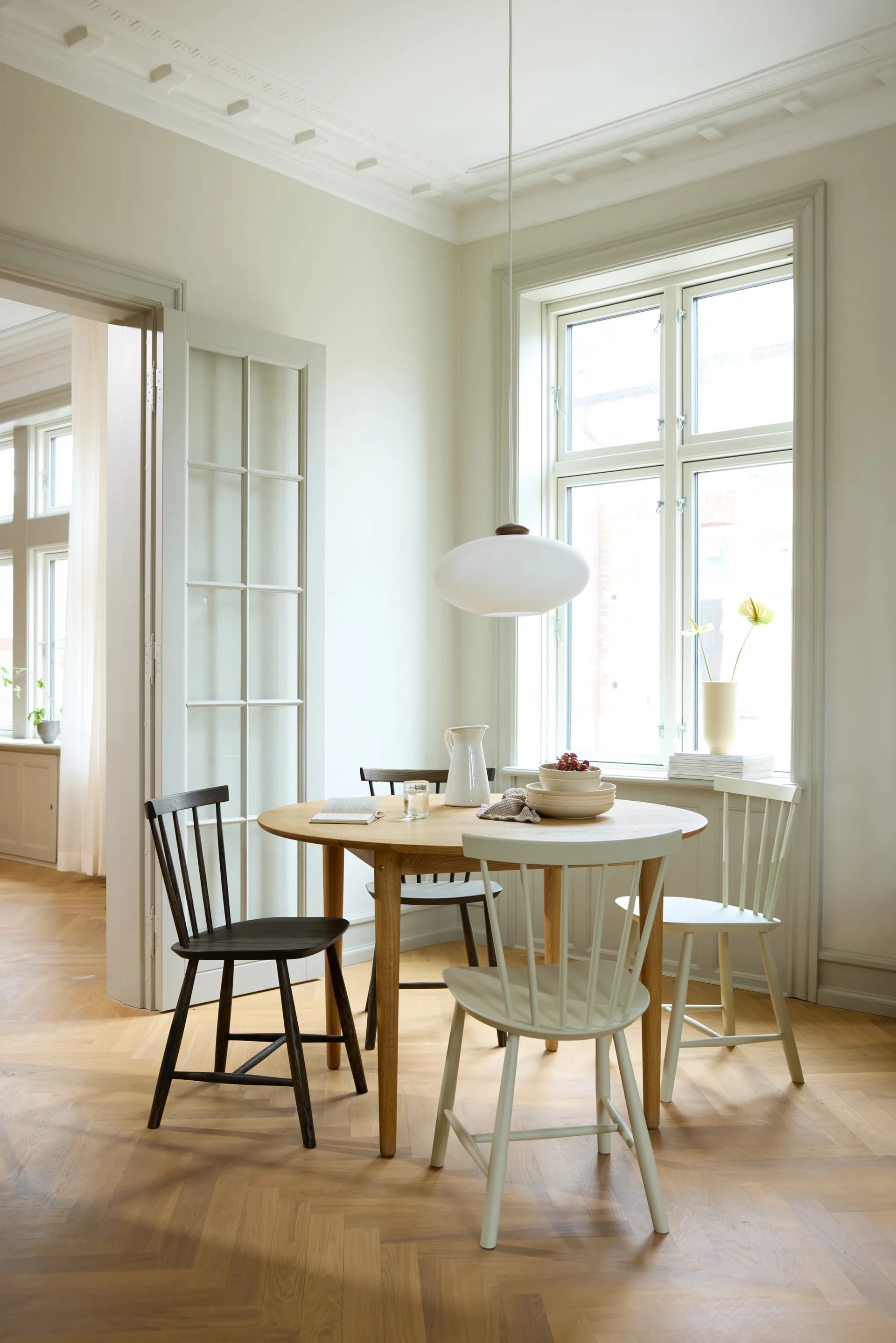 J46 stol, Beech nature lacquered, 4-pack FDB Møbler