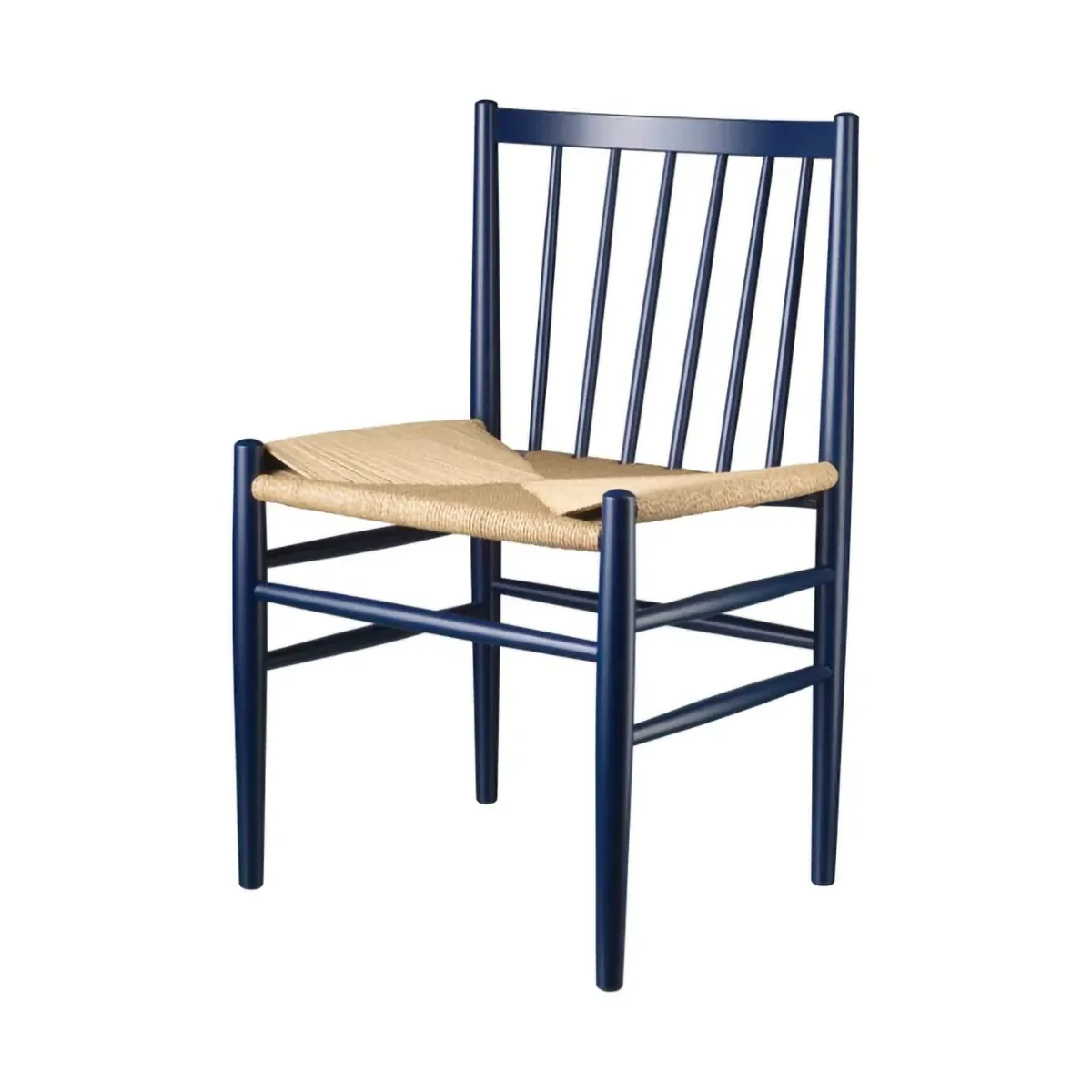 J80 stol, Steel blue beech-paper cord FDB Møbler