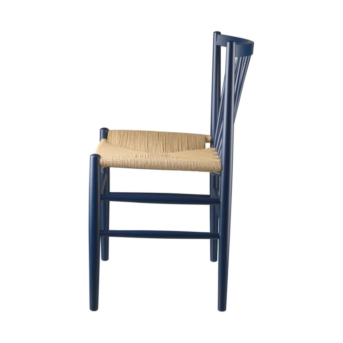 J80 stol, Steel blue beech-paper cord FDB Møbler