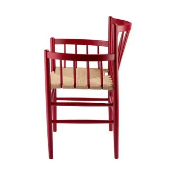 J81 karmstol - Ruby red beech-paper cord - FDB Møbler
