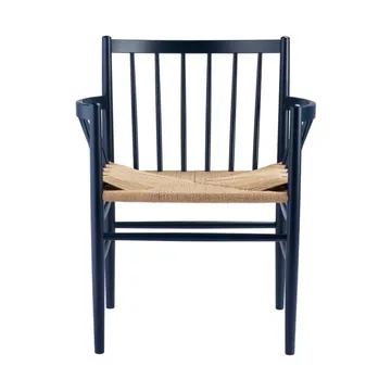 J81 karmstol - Steel blue beech-paper cord - FDB Møbler