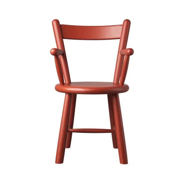 P9 barnstol, Beech red painted FDB Møbler