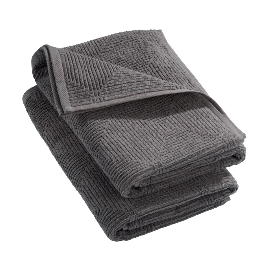 R33 Kirkeby badhandduk 2-pack, Granite gray FDB Møbler