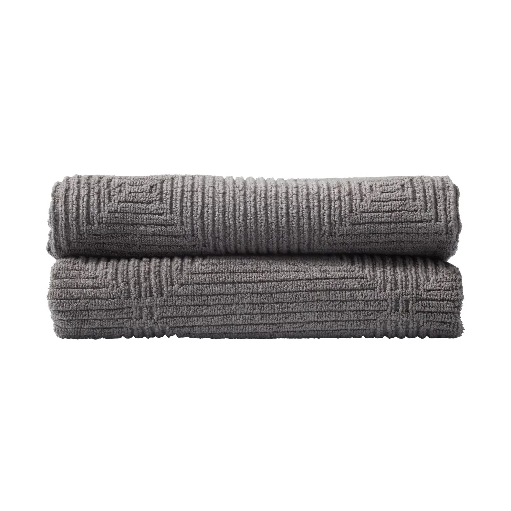 R33 Kirkeby handduk 2-pack, Granite gray FDB Møbler