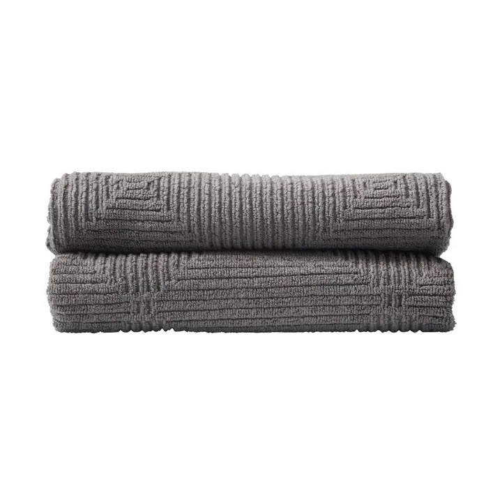 R33 Kirkeby handduk 2-pack - Granite gray - FDB Møbler