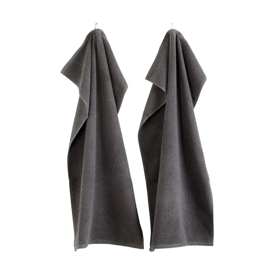 R33 Kirkeby handduk 2-pack, Granite gray FDB Møbler