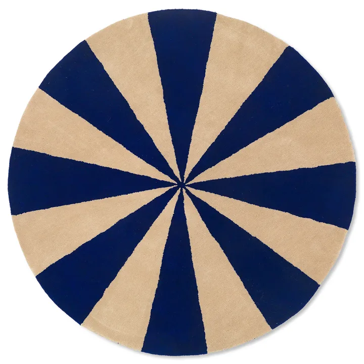 Arch handtuftad matta Ø130 cm - Bright blue-Off white - Ferm Living