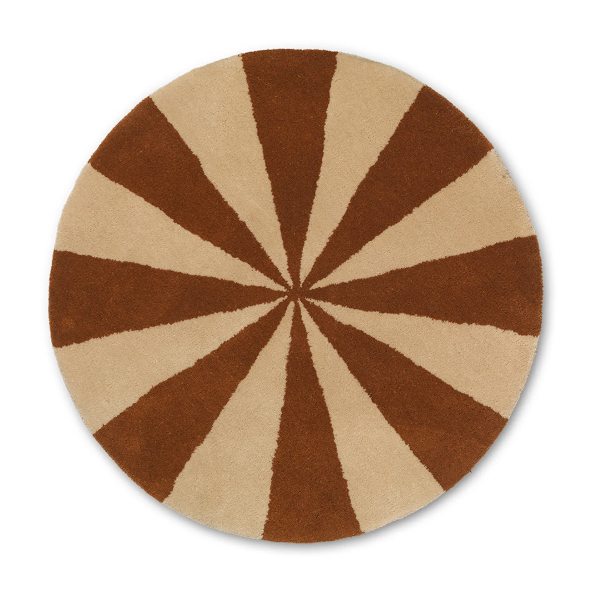 Arch handtuftad matta Ø70 cm, Dark brick-Off white Ferm Living