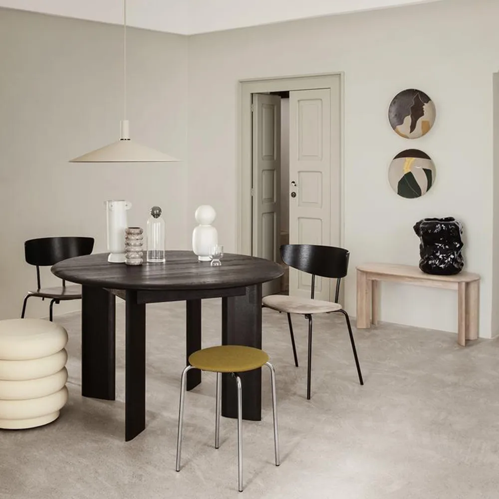 Bevel matbord Ø117 cm, Vitoljad ek Ferm Living