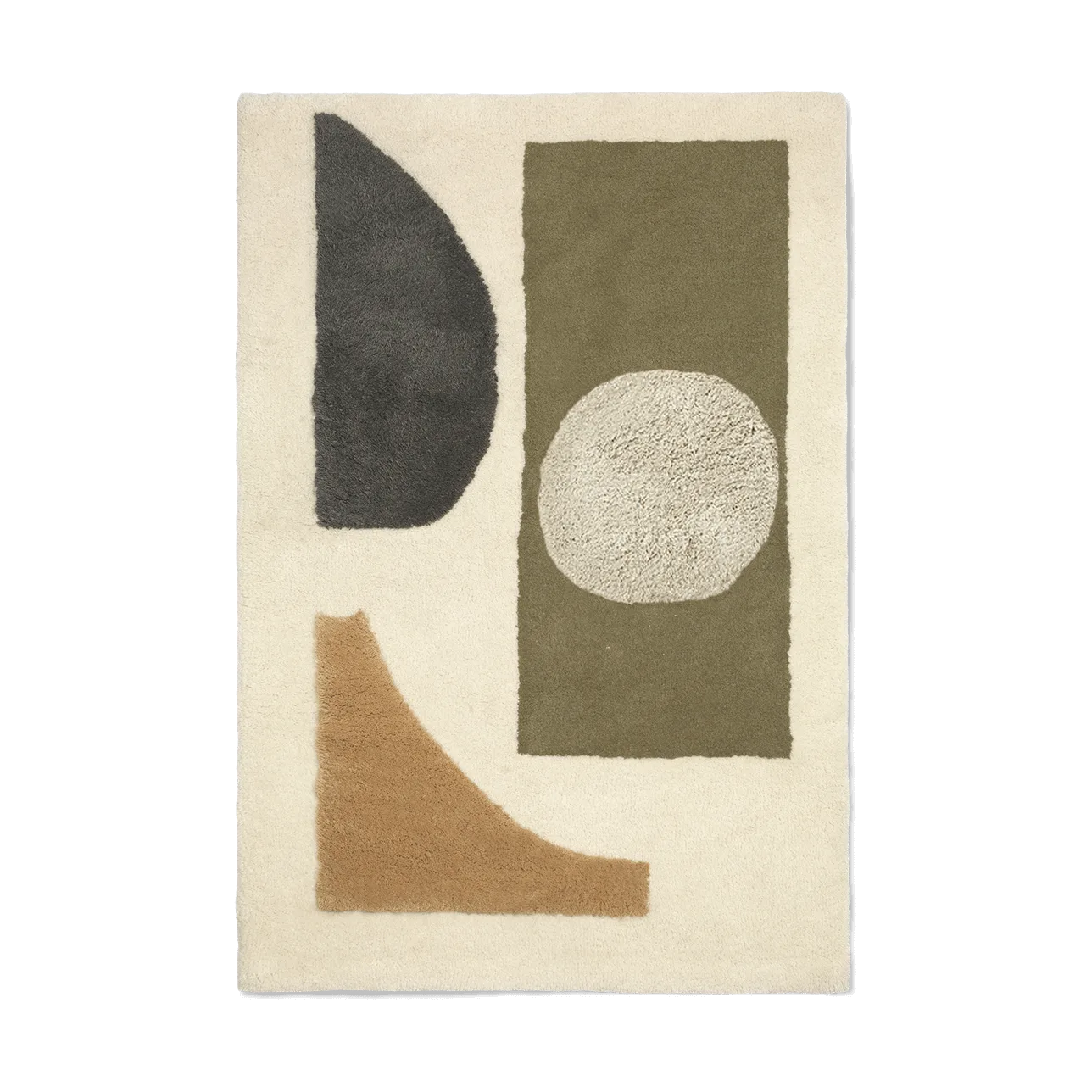 Bloco tuftad matta, Green-off white, 120x180 cm Ferm Living