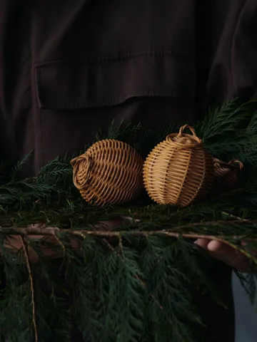 Braided baubles julhänge Ø8 cm 2 pack - Natural - Ferm Living