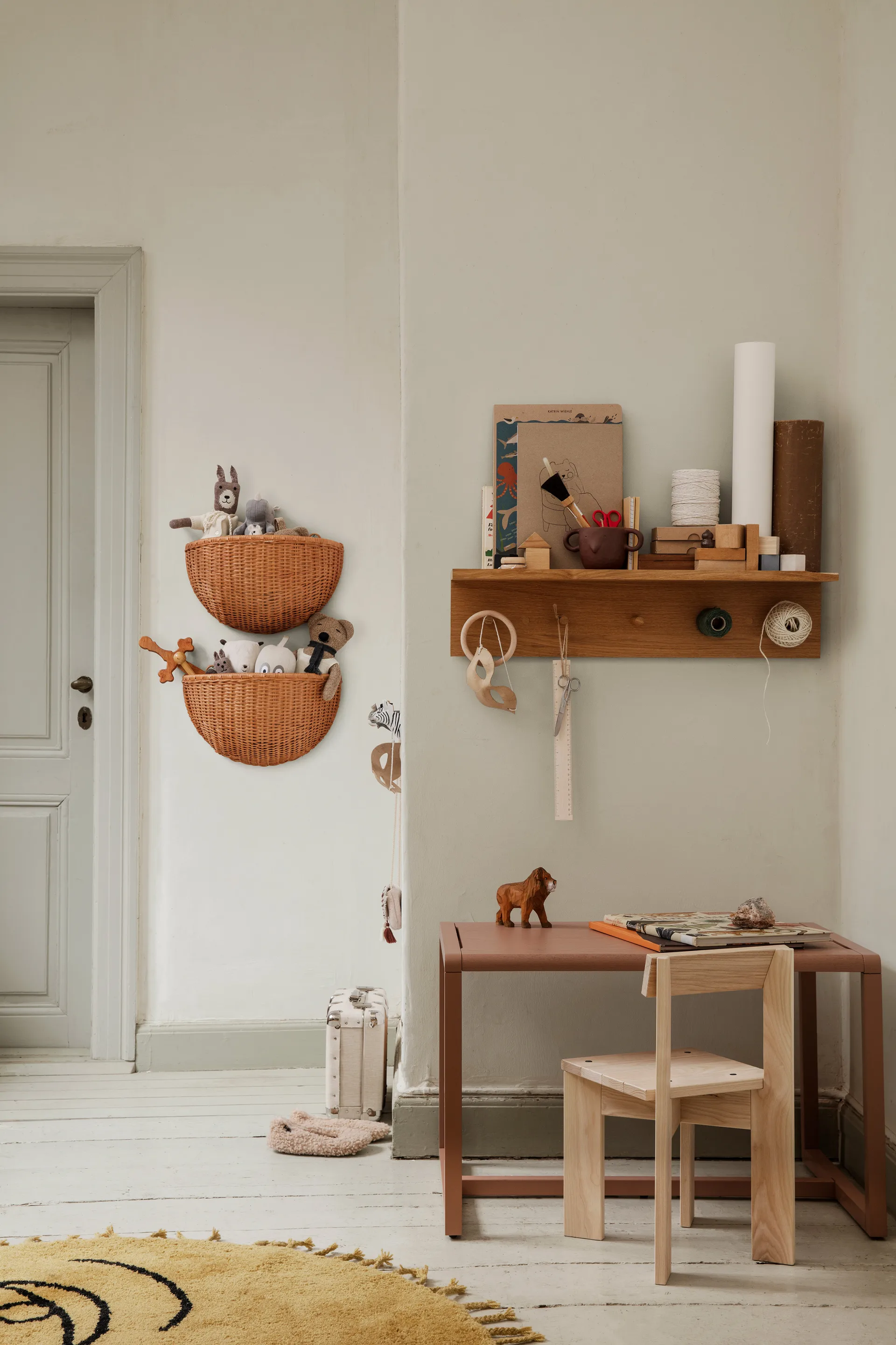 Braided väggkorgar 2-pack, Natural Ferm Living
