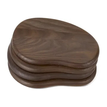 Cairn butter boards bricka 4-pack - Dark Brown - Ferm Living