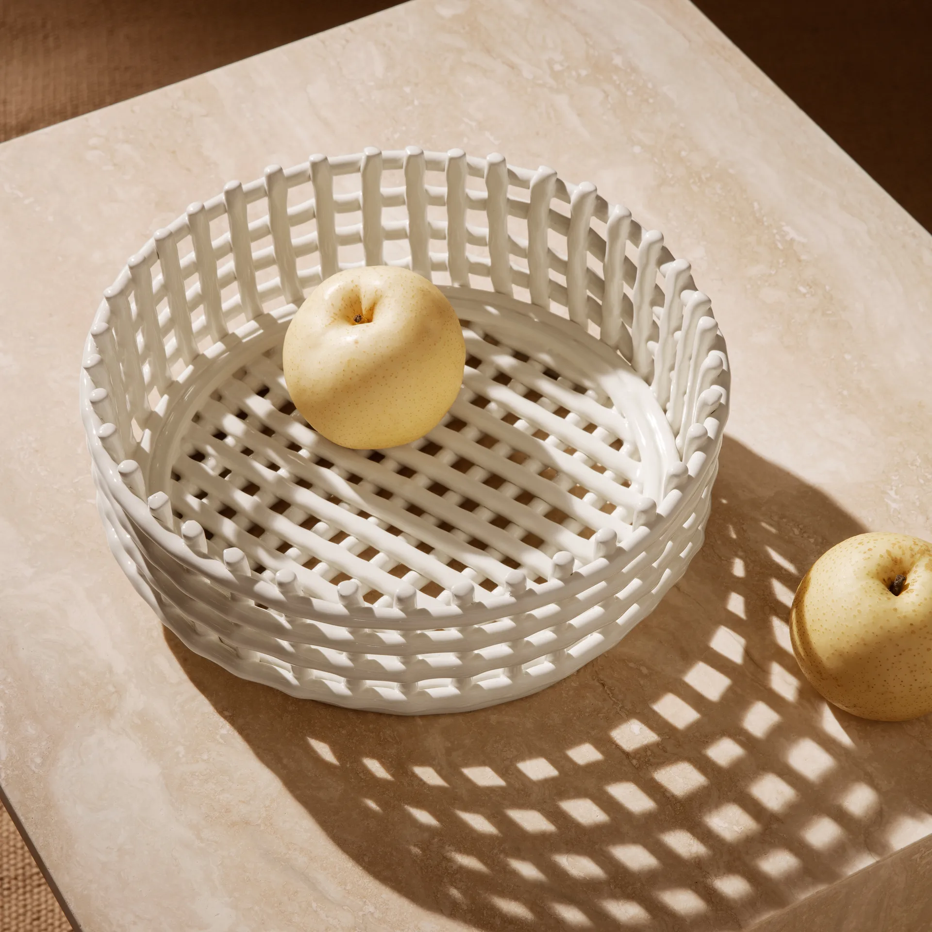 Ceramic flätad skål, Off-white Ferm Living