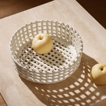 Ceramic flätad skål - Off-white - Ferm Living