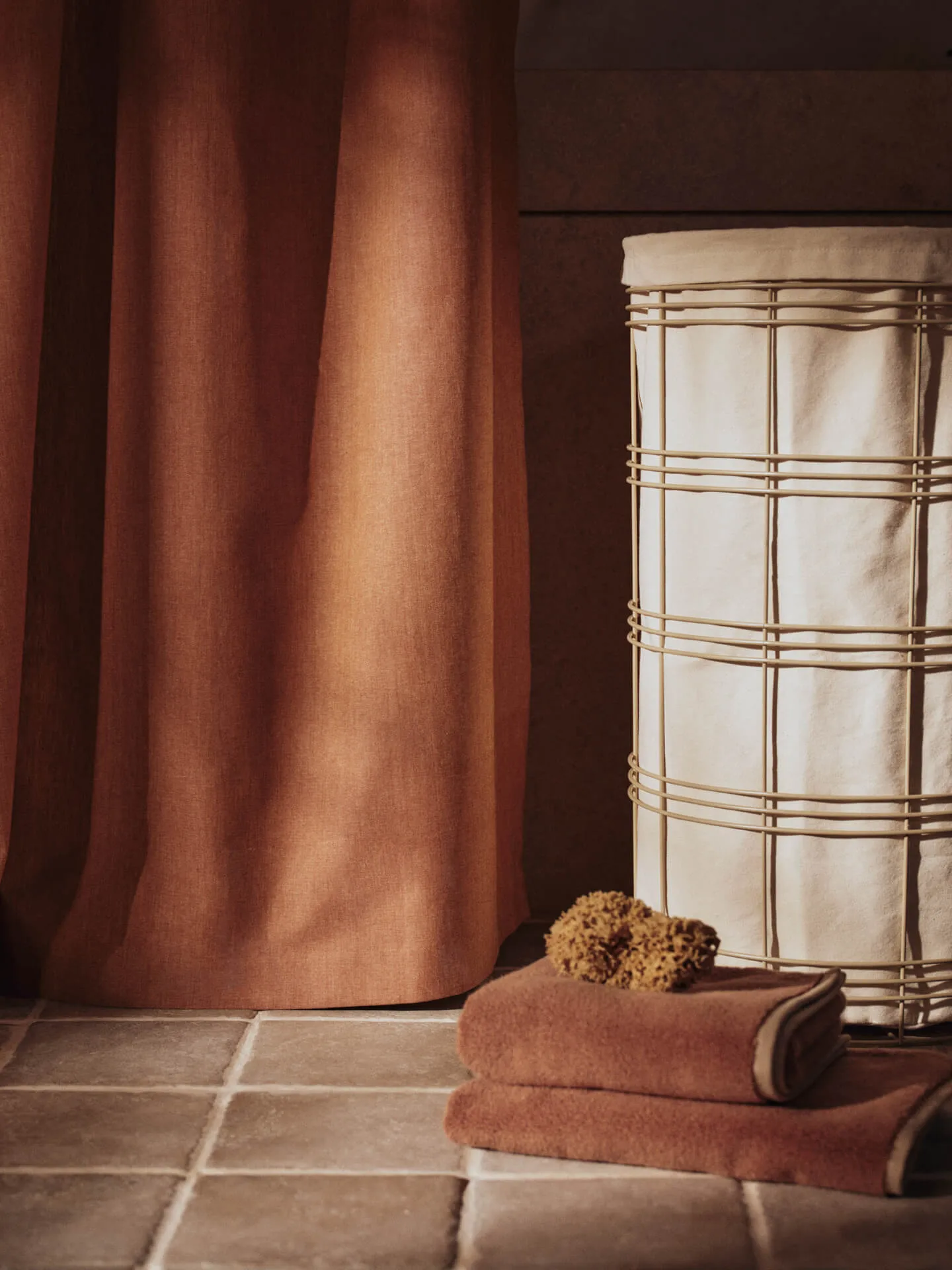 Chambray duschdraperi, Brown clay Ferm Living