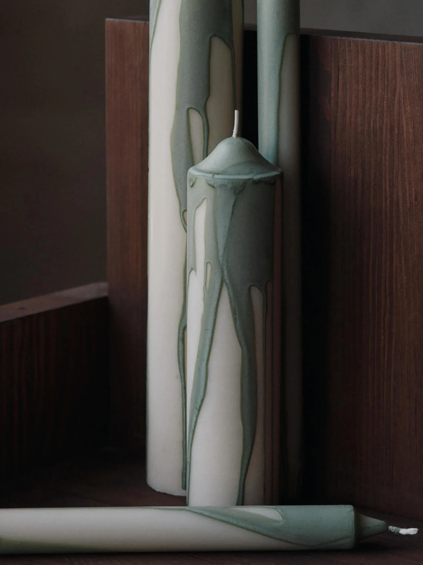 Dryp blockljus, Tea Green, 30 cm Ferm Living