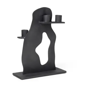 Erode ljusstake 21x27x4 cm - Blackened Aluminium - Ferm Living