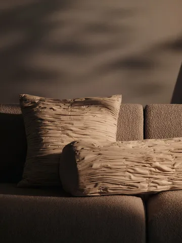 Falda smocked bolster cylinderkudde - Undyed - Ferm Living