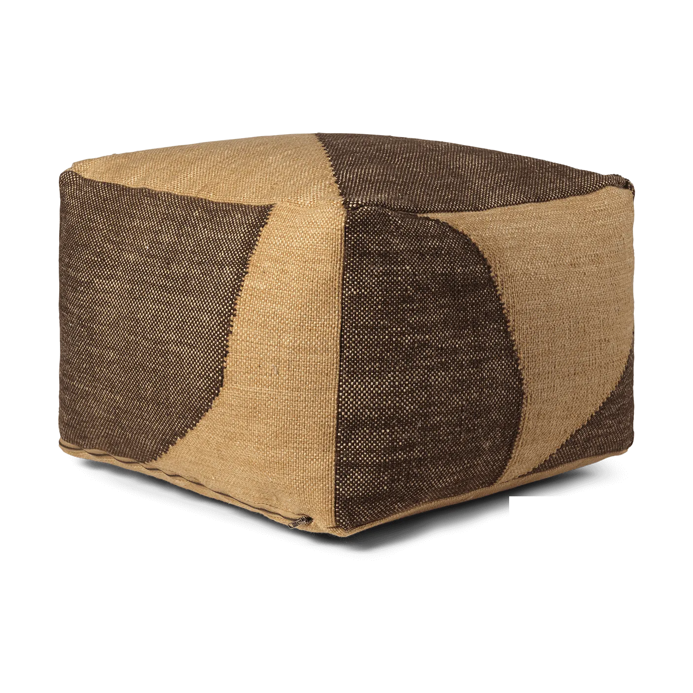 Forene square pouf sittpuff 60x60x40 cm, Tan-Chocolate Ferm Living