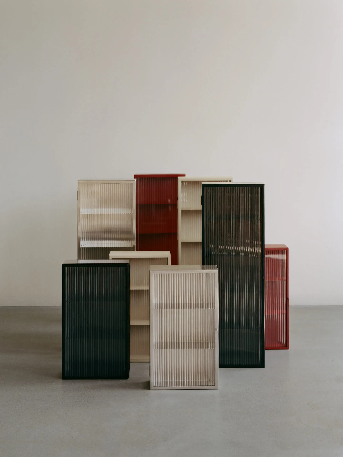 Haze väggskåp, Reeded glass - stainless steel Ferm Living