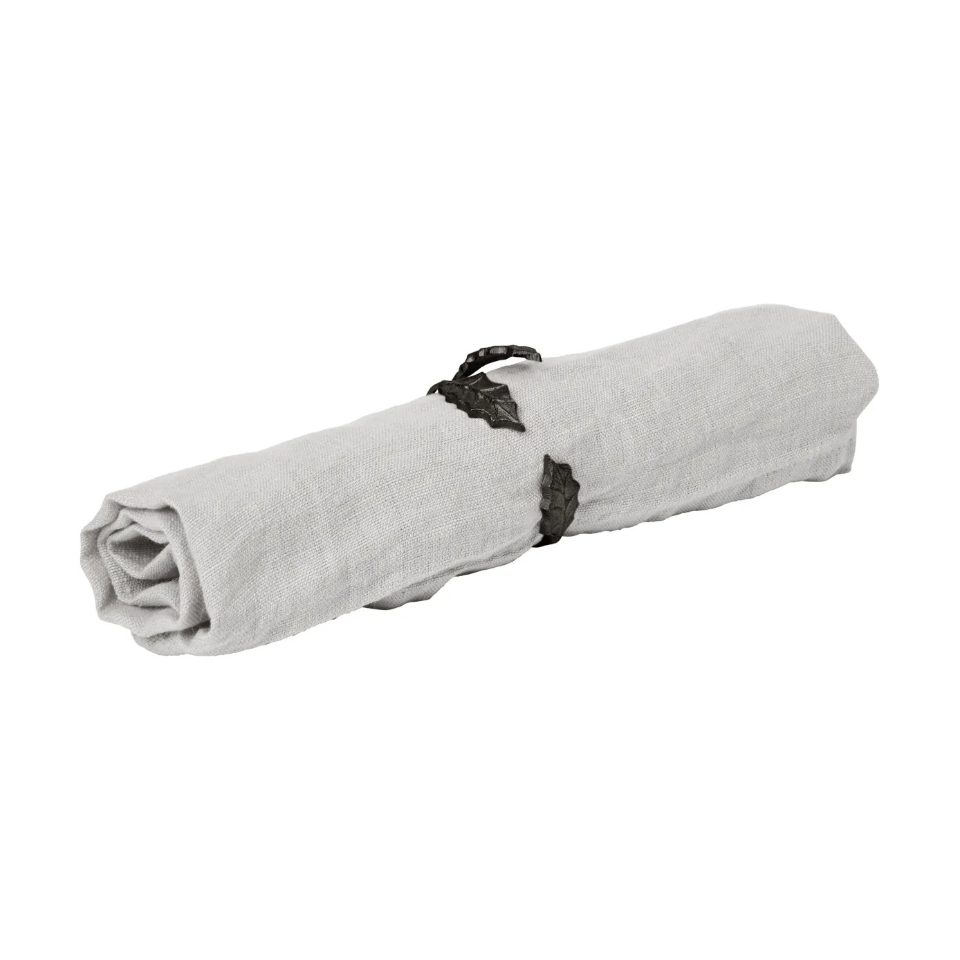 Holly leaf servettring Ø5,3 cm 4-pack, Black Brass Ferm Living