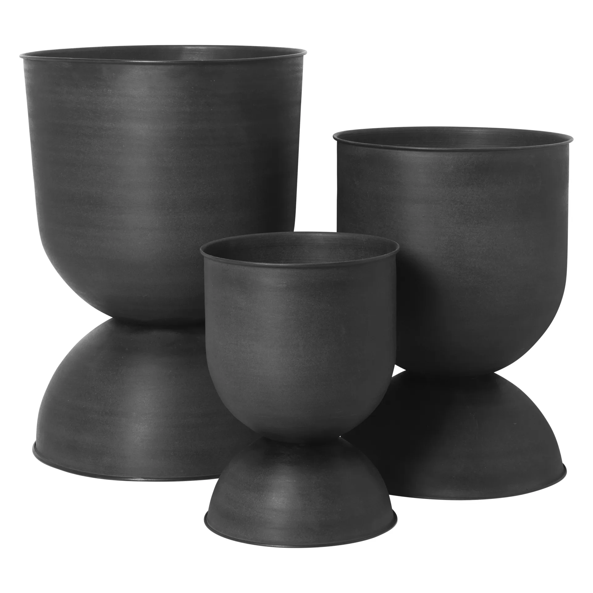 Hourglass kruka medium Ø40 cm, Svart-mörkgrå Ferm Living