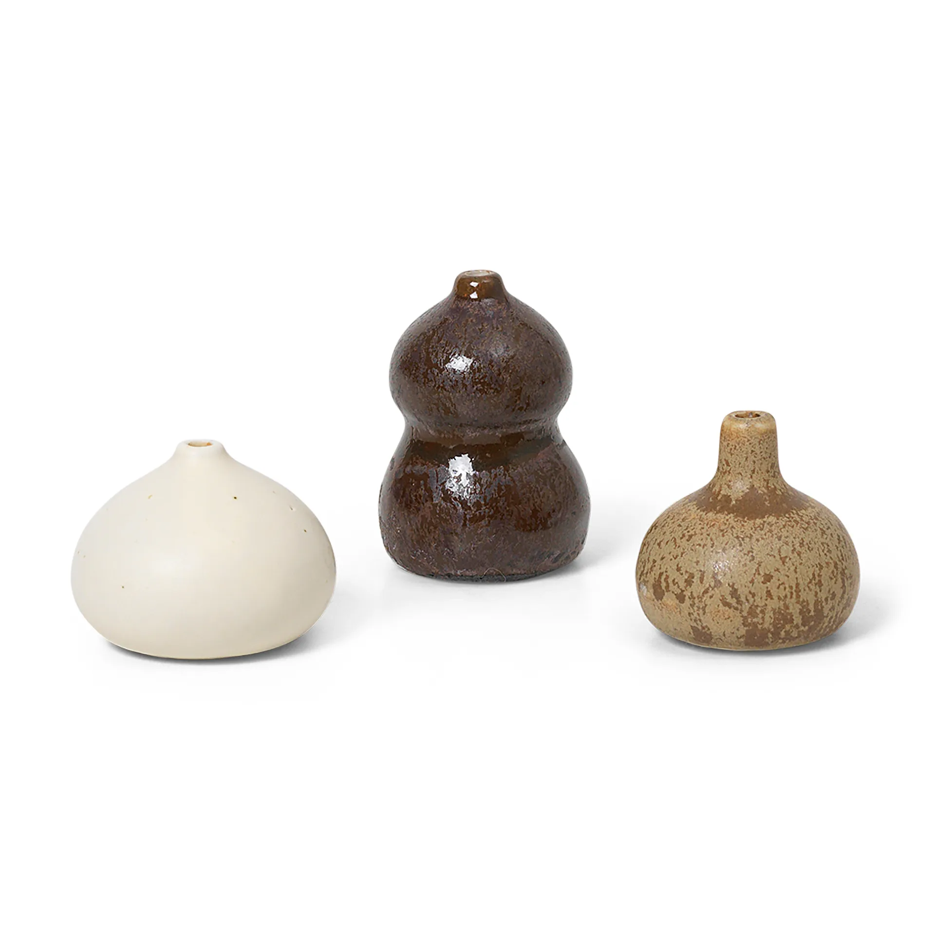Komo vas mini set om 3, Brown-white Ferm Living