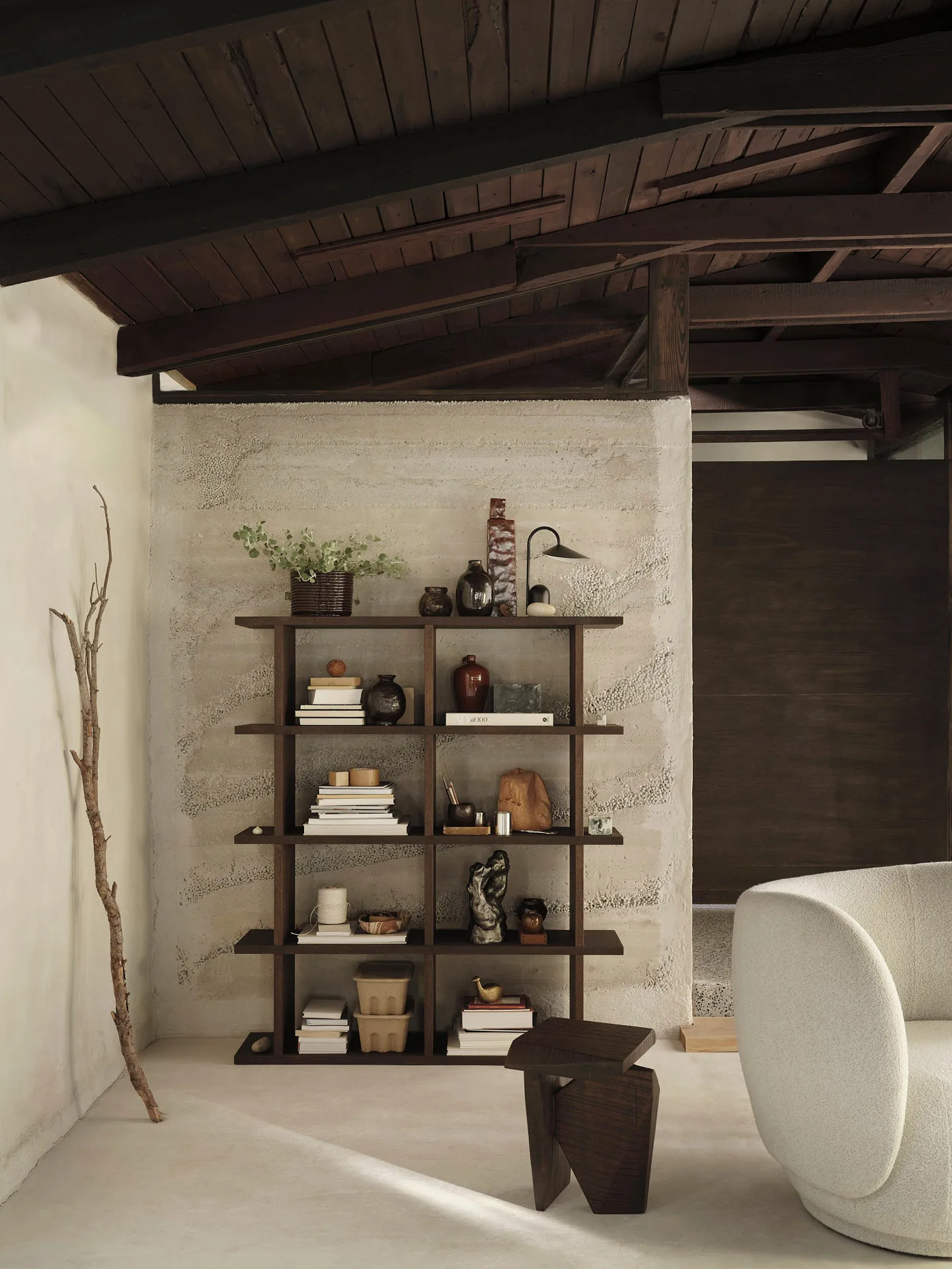 Kona bokhylla 2x4, Dark stained Ferm Living