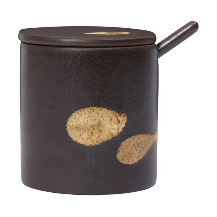 Koyo burk med sked - Dark brown-buff - Ferm Living
