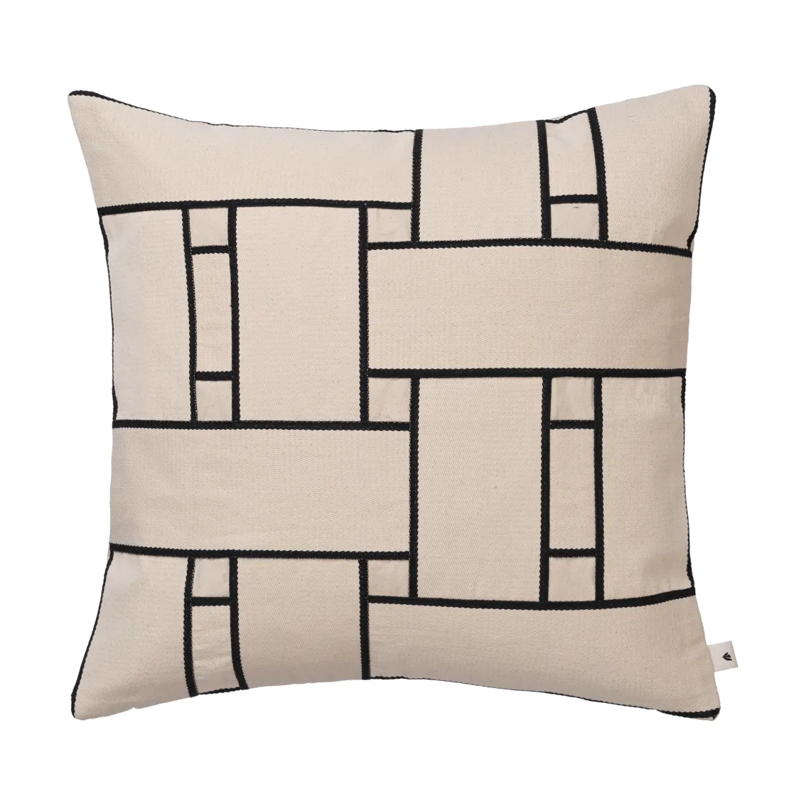 Lattice Offset kuddfodral, Off-white-black, 50x50 cm Ferm Living