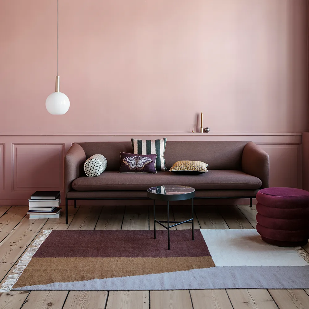 Marble Table soffbord, marmor svart, large, svart stativ Ferm Living