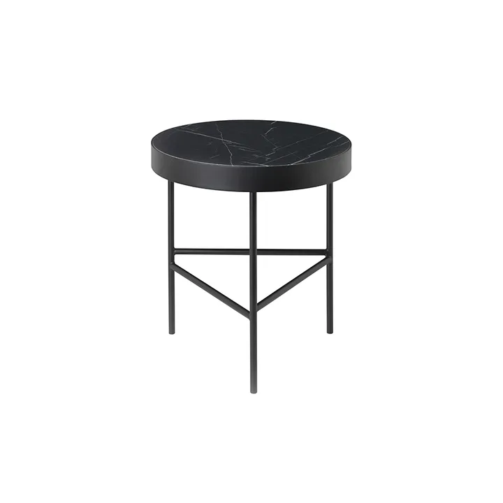 Marble Table soffbord - marmor svart, medium, svart stativ - Ferm Living