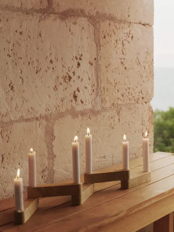 Newel modul ljusstake 6 delar - Travertine - Ferm Living