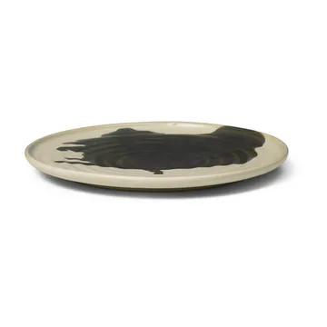 Omhu assiett ⌀21 - off white-charcoal - Ferm Living
