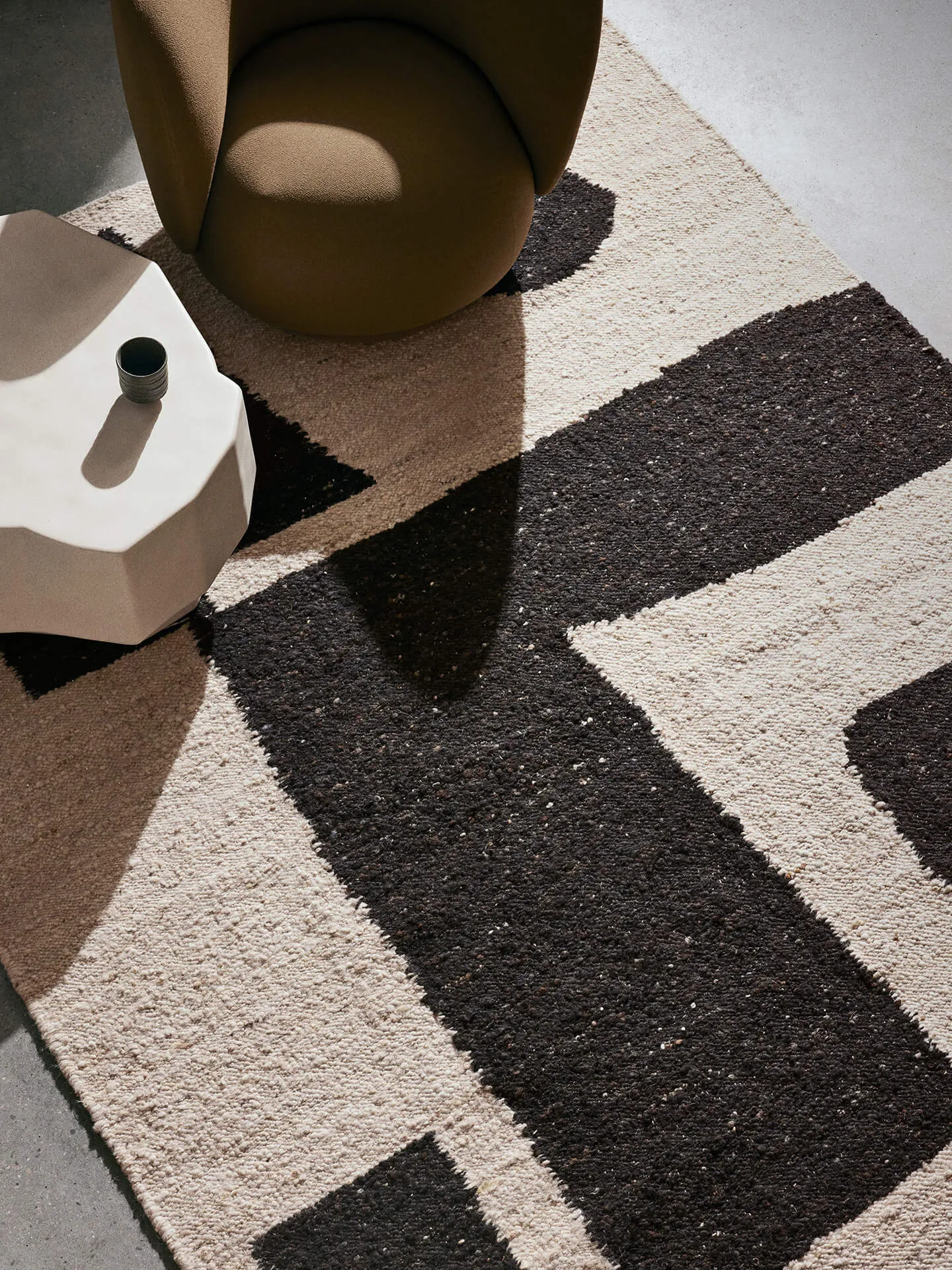Piece ullmatta, Off-white-Coffee, 200x300 cm Ferm Living